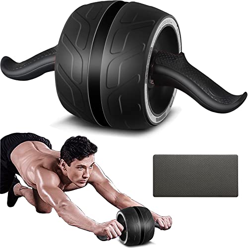 AB Wheel Roller with Resistance Spring, Automatic Rebound Core Trainer - color: Black