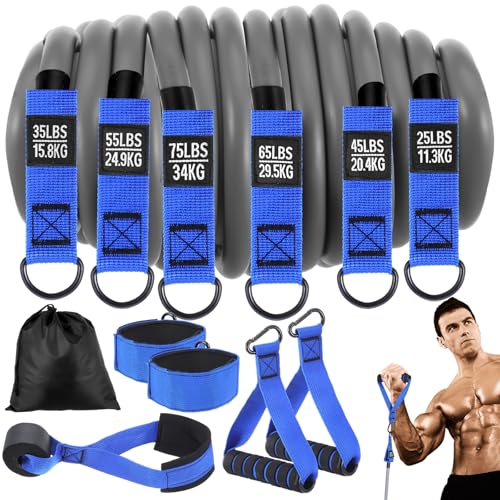 Heavy Resistance Bands for Working Out, 300lbs Exercise Bands with Handles, Workout Bands with Handles, Fitness Weight Bands for Men Muscle Strength Training Stretching Yoga