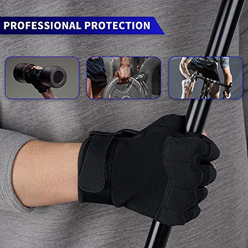 FIORETTO Fingerless Gloves for Men, Breathable Grip Palm Gloves for Motorcycle Riding, Driving, Cycling, Exercise, Workout, Climbing, Hiking and Outdoor Activities M210603