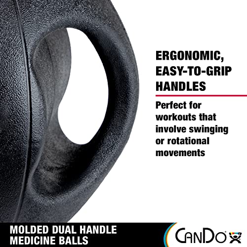 CanDo Molded Dual-Handle Medicine Ball for Strength Training, Core Workouts, Warmups, Cardio, and Plyometrics with Handles for Home and Clinic Use - style: f) 17.6 lb