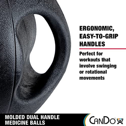 CanDo Molded Dual-Handle Medicine Ball for Strength Training, Core Workouts, Warmups, Cardio, and Plyometrics with Handles for Home and Clinic Use - style: f) 17.6 lb