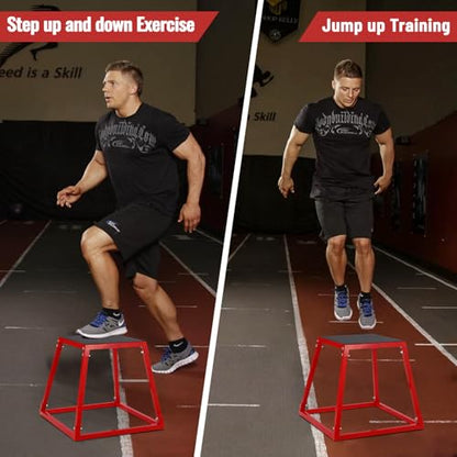GarveeLife Plyometric Jump Box, Heavy-Duty Steel Plyo Boxes with Rubber Pad for Home Gym, Jump Platforms Step Up Box, Jump Trainers Conditioning Strength Training