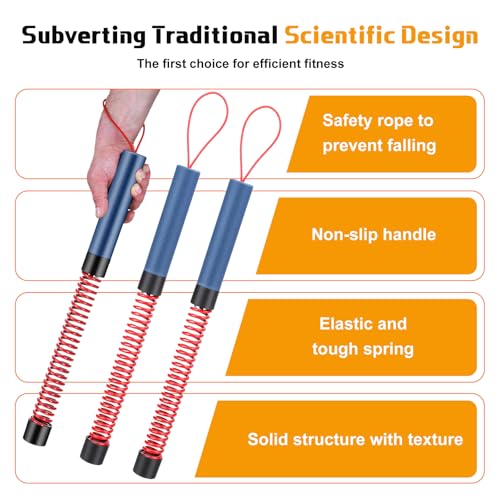 Upgraded Ropeless Exercise Rope 2.0 for Exercise Workout 4 Adjustable Weight Levels Jump Rope Portable Strength Cardio Trainer Fitness Equipment for Athletes Home Gym Muscle Training