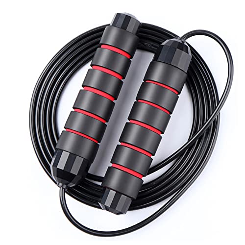 Redify Jump Rope,Jump Ropes for Fitness for Women Men and Kids,Speed Jumping Rope for Workout with Ball Bearings,Adjustable Skipping Rope for Exercise&Slim Body at Home School Gym - color: Red