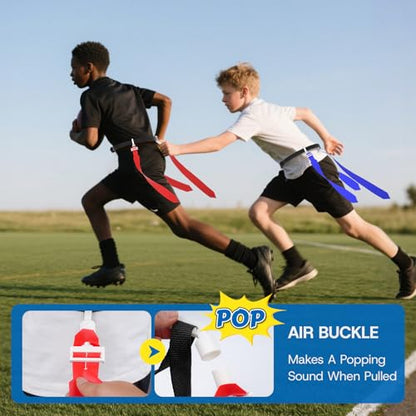 14 Player Flag Football Belts Adjustable Football Set with 42 Flags 8 Cones and 1 Bag for Youth Adults Kids Training
