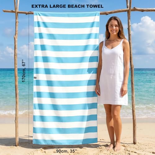 Your Choice Microfiber Beach Towel Sand-Free Quick Dry (67"x35"/60"x30") - color: E-glacier Blue, size: Extra Large(67x35")