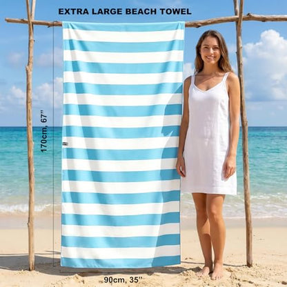 Your Choice Microfiber Beach Towel Sand-Free Quick Dry (67"x35"/60"x30") - color: E-glacier Blue, size: Extra Large(67x35")