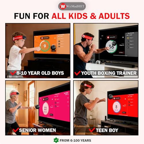 Boxing Reflex Ball with Punch Counter App, Fun Punch Game with Headband, Hand Eye Coordination Training | Boxing Equipment, Fitness Gift Ideas for Teen Boys and Anyone into MMA Training