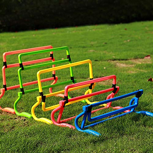 5 Pack Adjustable Soccer Training Hurdles 4 Height Levels Agility Speed Training Equipment for Football Basketball Track and Field with Foldable PVC Design