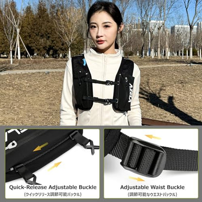 Running Water Bottles Flask BPA Free Leakproof Hydration Vest Packs Waist Belt Replacement for Triathlon Marathon Hiking Cycling Climbing Runner - color: #2 Grey (7L) - Only Running Vest