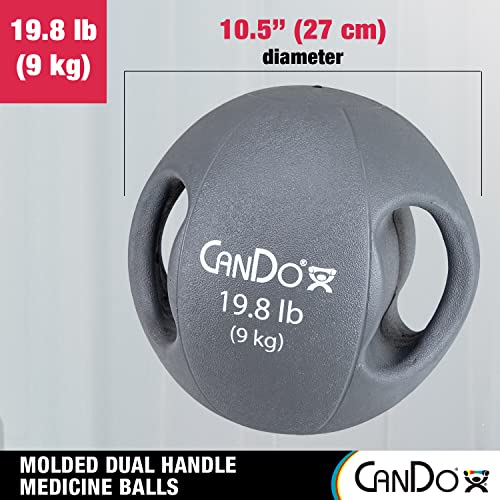 CanDo Molded Dual-Handle Medicine Ball for Strength Training, Core Workouts, Warmups, Cardio, and Plyometrics with Handles for Home and Clinic Use - style: g) 19.8 lb
