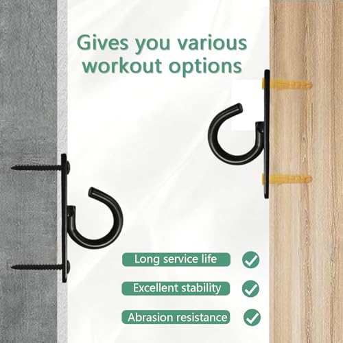 4 Pcs Resistance Bands Door Anchor, Battle Rope Anchor, Ceiling Hooks Heavy Duty, Wall Mount Bracket for Strength Training, Yoga, Home Gym