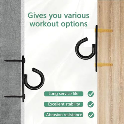 4 Pcs Resistance Bands Door Anchor, Battle Rope Anchor, Ceiling Hooks Heavy Duty, Wall Mount Bracket for Strength Training, Yoga, Home Gym
