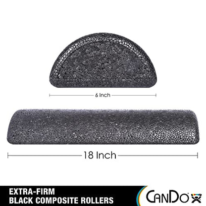 CanDo Black Composite High-Density Foam Rollers for Muscle Restoration Massage Therapy Sport Recovery and Physical Therapy 6" x 18" Half-Round - size: 6" x 18", style: Half-Round