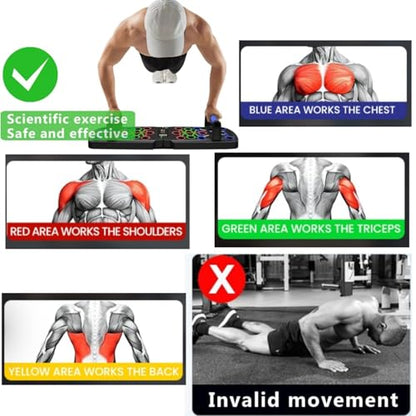 Home Workout Equipment Multi-Functional Pushup Stands System Fitness Floor Chest Muscle Exercise Professional Equipment Burn Fat Strength Training Arm Men & Women Weights