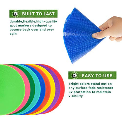 Spot Markers 18 Pcs 9 Inch 10 Inch Non Slip Rubber Agility Markers for Football, Basketball Training Markers,School Activities, Exercise Drills