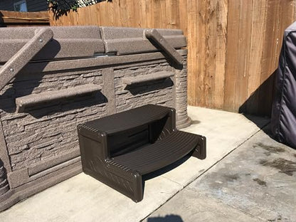 Confer Plastics Resin Multi Purpose Outdoor Non Slip Portable Spa and Hot Tub Handi-Step Deck Patio Steps Accessories, Espresso - color: Espresso