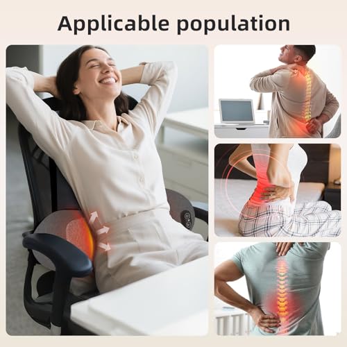 3 in 1 Lower Back Massager - Smooth Triple Fusion Back Massager with Heat,Vibration Massager & Airbag Traction Spine Massager for Lower Back Pain Relief,Deep Tissue Relaxation FSA Eligible HSA