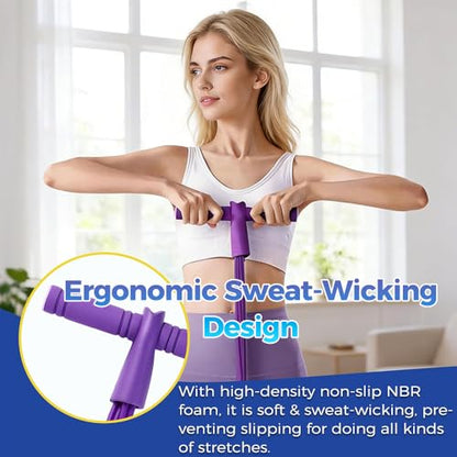 Resistance Bands with Handles, 6-Tube Elastic Fitness Bands Exercise Tension Rope, Anti-Snap Light Weight Latex Pedal Resistance Bands for Abdomen/Waist/Arm/Leg Stretching Training, Yoga, Slim
