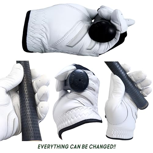 Golf Glove Bearing Capacity Non Slip No Slice pad Premium Leather Power Pad Left Hand, MAN-Small, White - size: Man ML_Right Hand