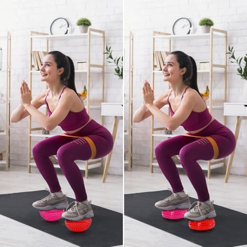 Fasmov Balance Pods Balancing Hedgehog Stability Balance Trainer Dots with Pump, Set of 6