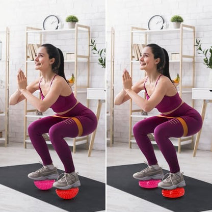Fasmov Balance Pods Balancing Hedgehog Stability Balance Trainer Dots with Pump, Set of 6