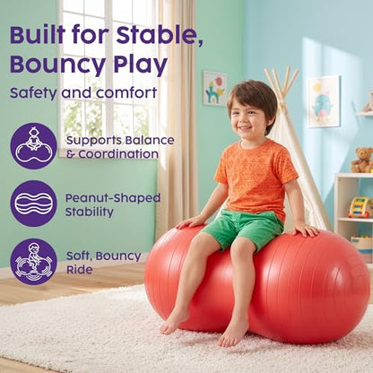 Hurtle Peanut Shaped Exercise Ball, Yoga Active Seat, Bounce Balance Desk Chair, Wiggle Flexible Sitting Ball for Kids, Boys, Girls and Adults