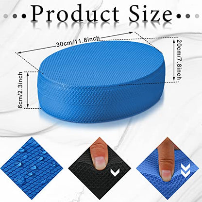 2 Pcs Foam Balance Pad Non Slip Stability Trainer Pad Oval Balance Board Exercise Pad Cushion for Women Men Kids Dancing Balance Training Workouts Yoga Physical Therapy, Black and Blue