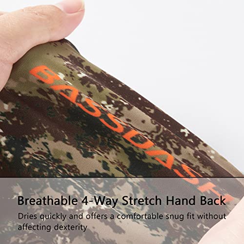 Bassdash ALTIMATE UPF 50+ Sun Protection Fingerless Fishing Gloves Men - color: ALTIMATE I - Grunge Camo, size: Large