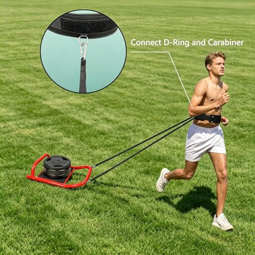 Weighted Training Waist Belt for Pulling Sled and Tires,Weight Sled Pulling Strap,Sled Trainer Pull Leash of Sled Harness,Pulley Strap for Strength Speed Agility Training