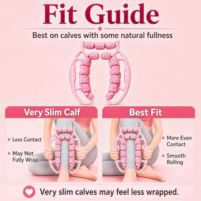 Upgraded Leg Roller Massager, Open-Side Muscle Roller with 29 Textured Rollers, Ergonomic 3D Rolling Massager for Legs, Arms & Neck, Portable Muscle Relaxation Tool for Home Gym(Pink)