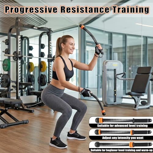 2Pcs Adjustable Weighted Ropeless Battle Ropes - Cordless Resistance Training Ropes with Non-Slip Gloves & Workout Poster, Portable HIIT & Low-Impact Home Gym Equipment for Men & Women