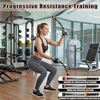 2Pcs Adjustable Weighted Ropeless Battle Ropes - Cordless Resistance Training Ropes with Non-Slip Gloves & Workout Poster, Portable HIIT & Low-Impact Home Gym Equipment for Men & Women