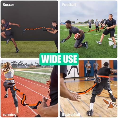 Speed Training Kit, Overload Running Resistance Harness & Resistance Band, Agility Training Equipment for Football, Strength Training Band for Youth, Adult, Athletes