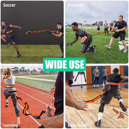 Speed Training Kit, Overload Running Resistance Harness & Resistance Band, Agility Training Equipment for Football, Strength Training Band for Youth, Adult, Athletes
