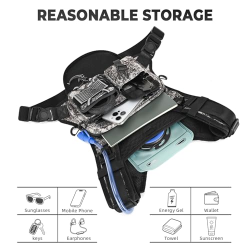 USA Patent Running Hydration Vest Backpack, Lightweight Chest Pack with 2.0L Water Bladder Bag Daypack for Hiking Running Cycling Race Marathon for Women Men - color: Cagray