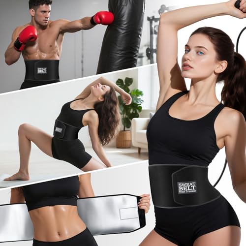 Waist Trimmer for Women and Men, Sweat Belt Band Belly Stomach Wrap