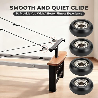 Roller Wheels for Aero Pilates Reformer, Replacement Roller Wheels for Pilates Reformer Machines, Smooth and Quiet Glide