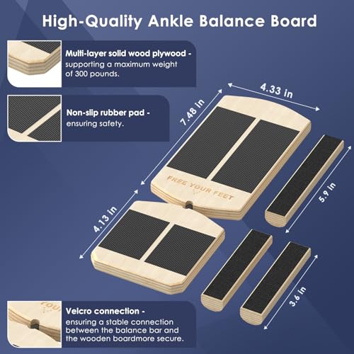 Ankle Balance Board - Non-Slip Balance Board for Physical Therapy, Fast Injury Recovery & Core Strength - 300lbs Capacity - Ideal for Athletes, Seniors & Home Use
