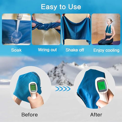 20 Packs Cooling Towels, Microfiber Ice Towel Bulk, Cooling Towels for Neck and Face, Soft Breathable Sweat Towel for Sports, Yoga, Golf, Gym, Travel, Camping, Workout & More Activities