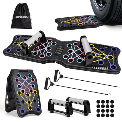 Push Up Board Fitness, 9 in 1 Strength Training Equipment,Home Gym System,Multi-Functional Push up Stands System Fitness Floor Chest Exercise,Training Arm Men & Women Weights