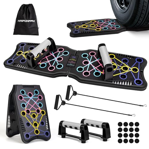 Push Up Board Fitness, 9 in 1 Strength Training Equipment,Home Gym System,Multi-Functional Push up Stands System Fitness Floor Chest Exercise,Training Arm Men & Women Weights
