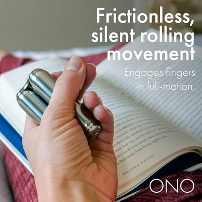 ONO Roller - Handheld Fidget Toy for Adults | Help Relieve Stress, Anxiety, Tension | Promotes Focus, Clarity | Compact, Portable Design (Natural, Junior Size - Stainless Steel) - size: Junior Size, style: Stainless Steel - Natural