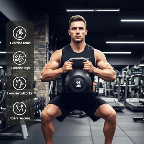 LIFERUN Adjustable Kettlebell Set with 7 Weight Levels, Choose 22.5 lb or 44 lb, Quick-Change Weight Dial & Safety Lock, Space-Saving Design, Full-Body Workout & Cross-Training