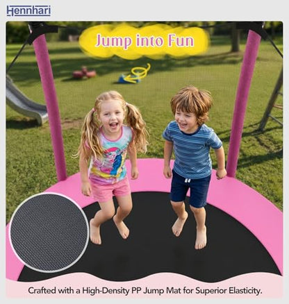 5 FT Kids Trampoline with Safety Enclosure Net, Indoor Outdoor Toddler Trampoline with U-Shaped Legs & Foam Poles, Mini Trampoline for Kids
