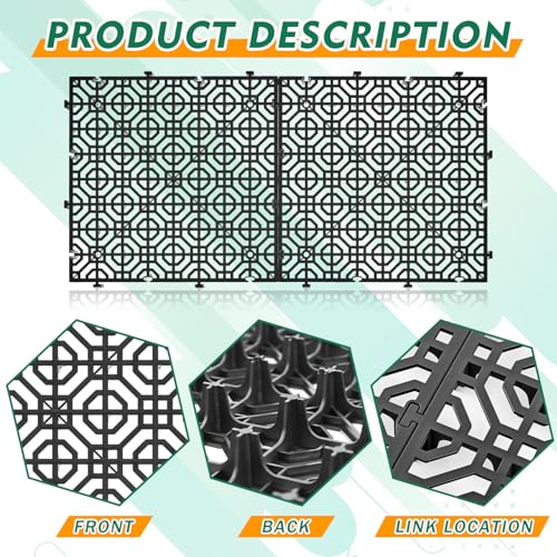 10 Pcs Ground Protection Mats, Interlocking Black 15.7 x 15.7 in - color: Black, size: 15.7 x 15.7 in