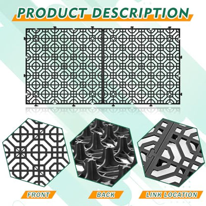 10 Pcs Ground Protection Mats, Interlocking Black 15.7 x 15.7 in - color: Black, size: 15.7 x 15.7 in