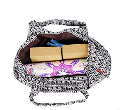 Aozora Yoga Mat Bag Large Yoga Mat Tote Sling Carrier with Pockets Fits Mats with Multi-Functional Storage Pockets Light and Durable