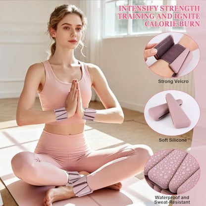 Ankle Weights Set of 2 (1 lb/2 lb/3 lb Each) Adjustable Wrist Weights for Women Men Wearable Arm Leg Weight for Pilates, Running, Walking, Workout, Yoga