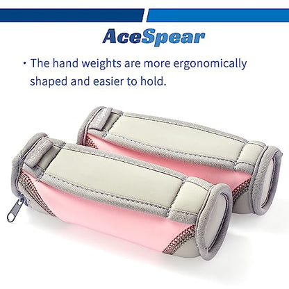 AceSpear Hand Weights for Women Men 1lb 2lbs 3lbs 4lbs Soft Dumbbells of 2, Detachable Walking Weight for Aerobics, Jogging, Running - color: Pink, style: 1 lb x 2